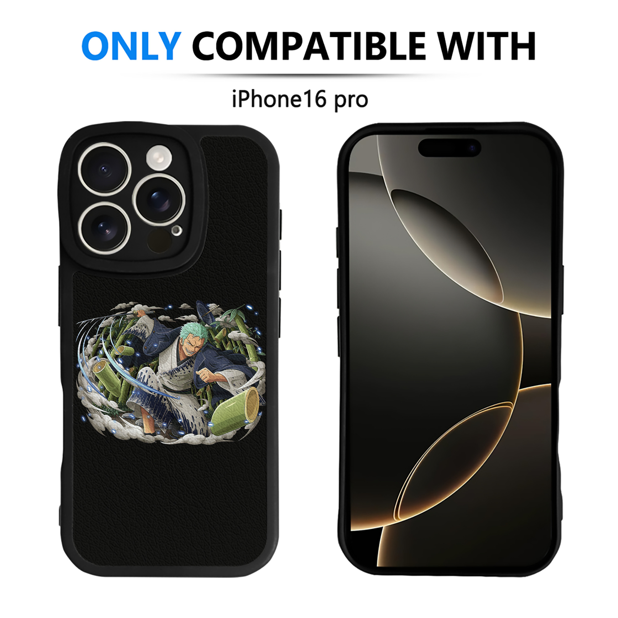 （画像用） ワンピース ロロノア・ゾロ ONE PIECE Roronoa Zoro 【iPhone 16シリーズ対応】シリコンスマホケース（レザー調） 材質：シリコン